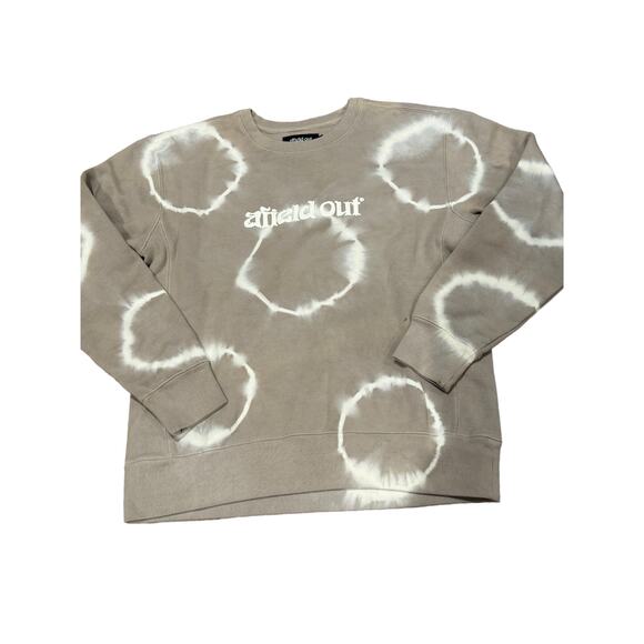 Afield out Spotted Dyed Sand Brown White Crewneck Size Medium NWOT - Picture 3 of 7